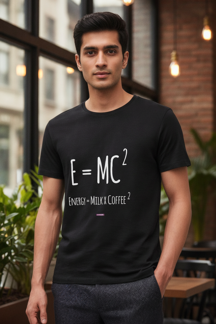 E=MC^2 - Graphic T-Shirt Black Color