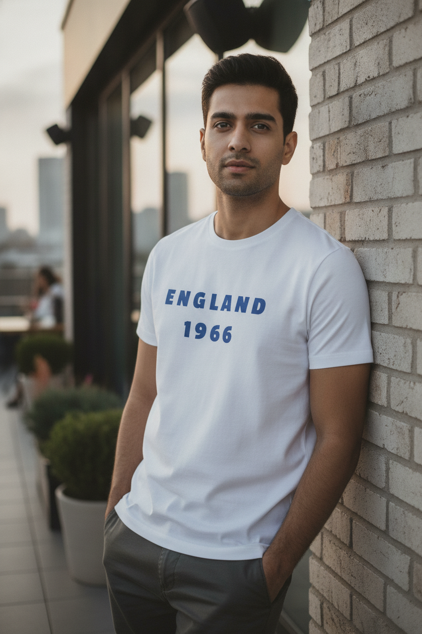 England 1966 Graphic Printed White Tshirt