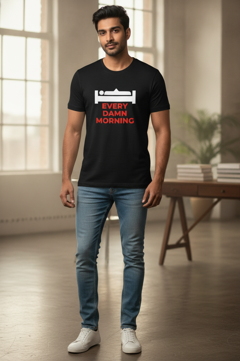 Every Damn Morning Black Tshirt