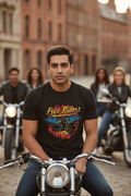 Free Riders - Biker Gang Retro Printed Black Tee