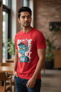 Funky Apes Graphic Printed Red Tshirt