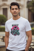 Funky Robot Graphic Printed White Tshirt