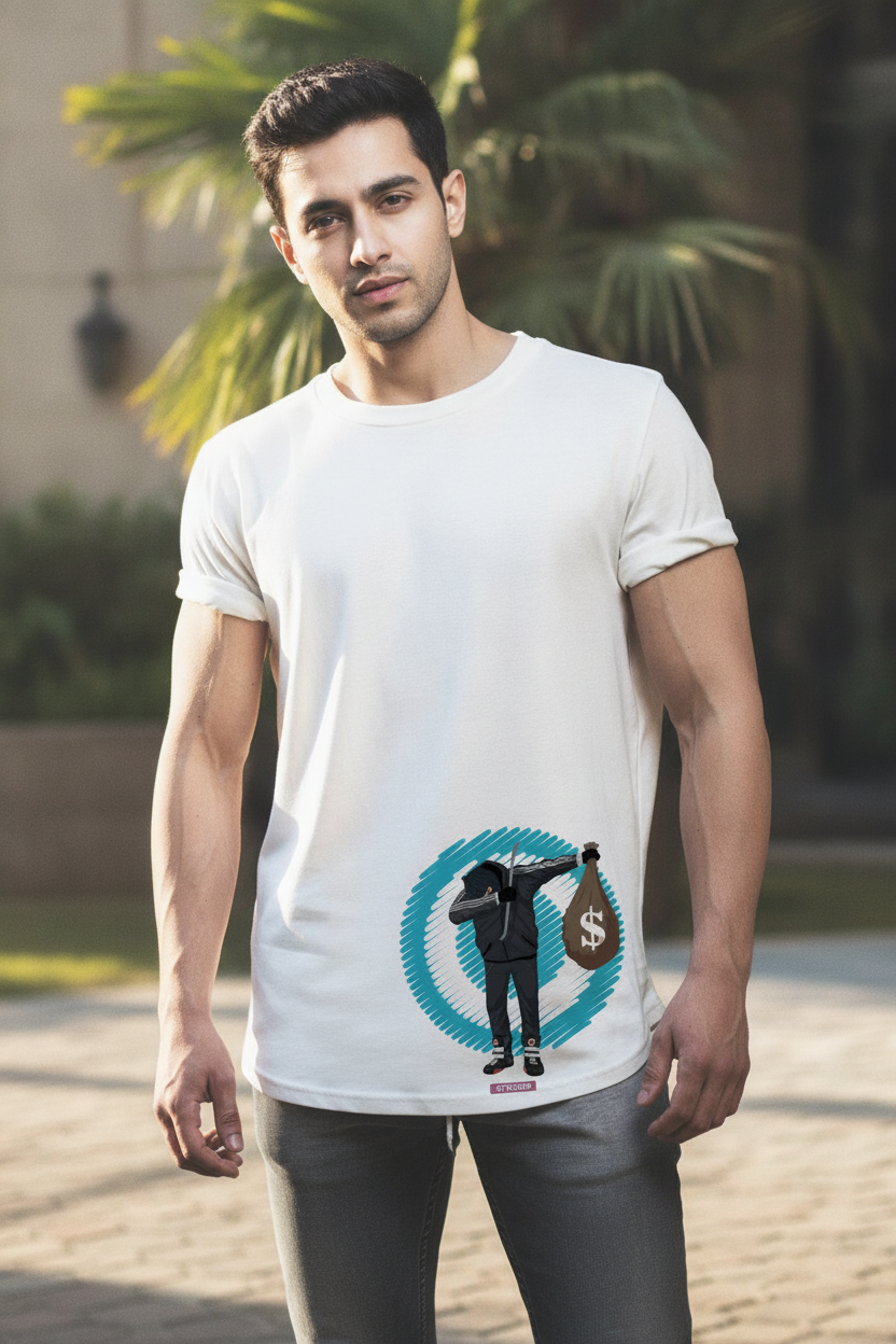 Gangster Dab - Asymmetrical Print Contemporary TShirt