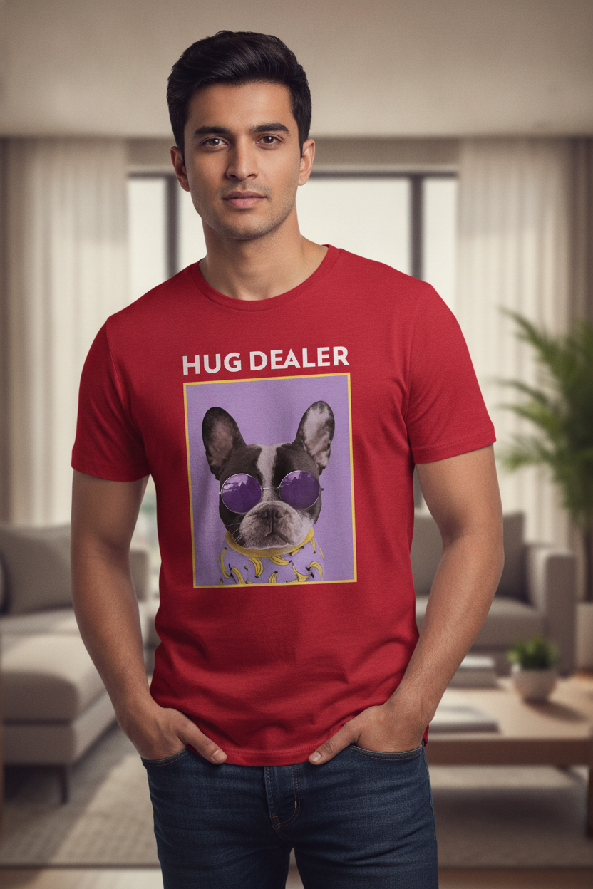 Hug Dealer Graphic Printed Red Tshirt
