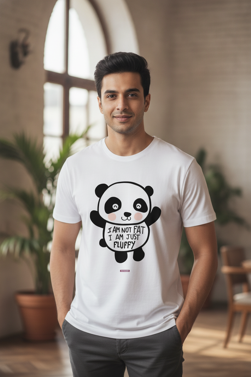 I am not Fat I am just a little Fluffy - Funny Casual White T-Shirt