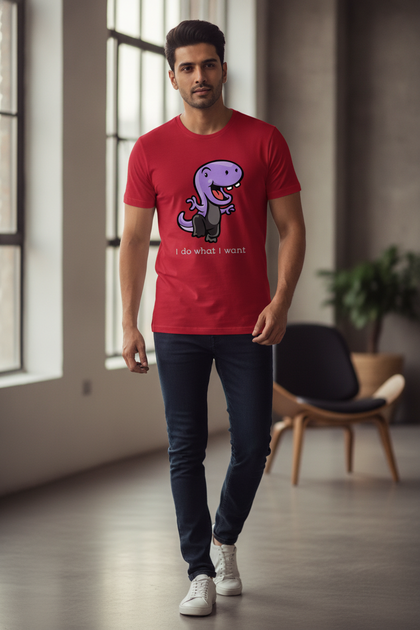 I Do What I Want Graphic Printed Red Tshirt
