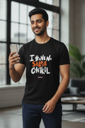 I have no selfie control - Quirky Graphic T-Shirt Black Color
