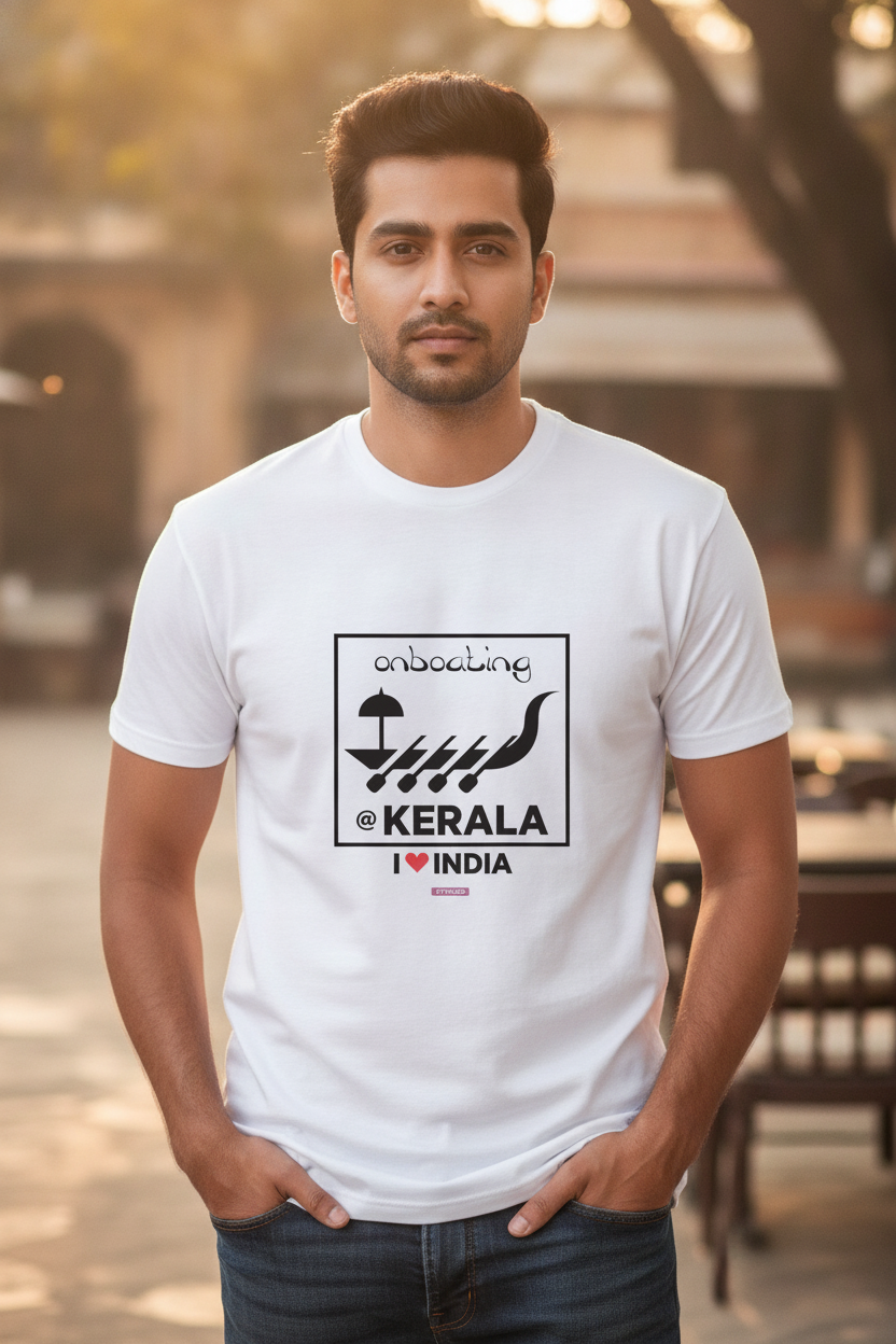 I love Kerala - Styched in India Graphic T-Shirt White Color