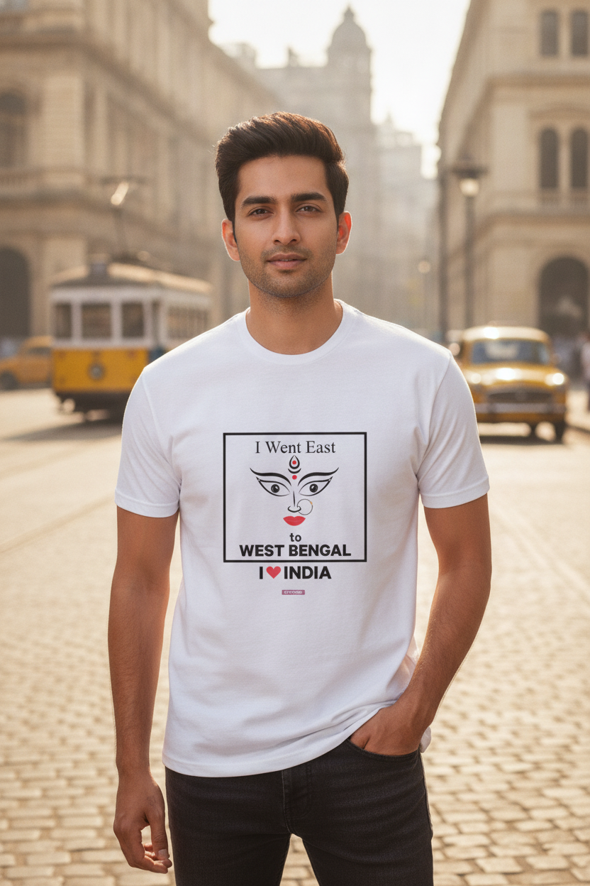 I love West Bengal - Styched in India Graphic T-Shirt White Color