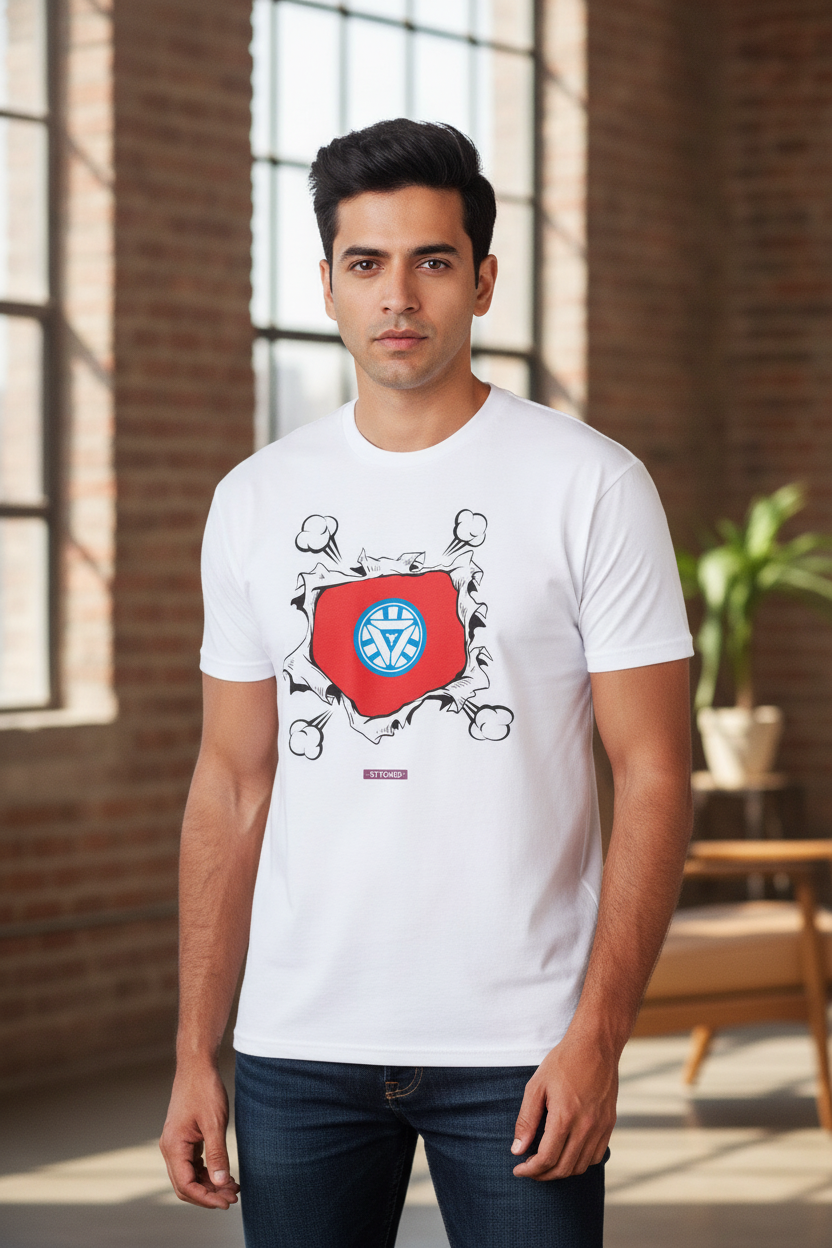 IronMan heart - Inspirational Fan Tee White color