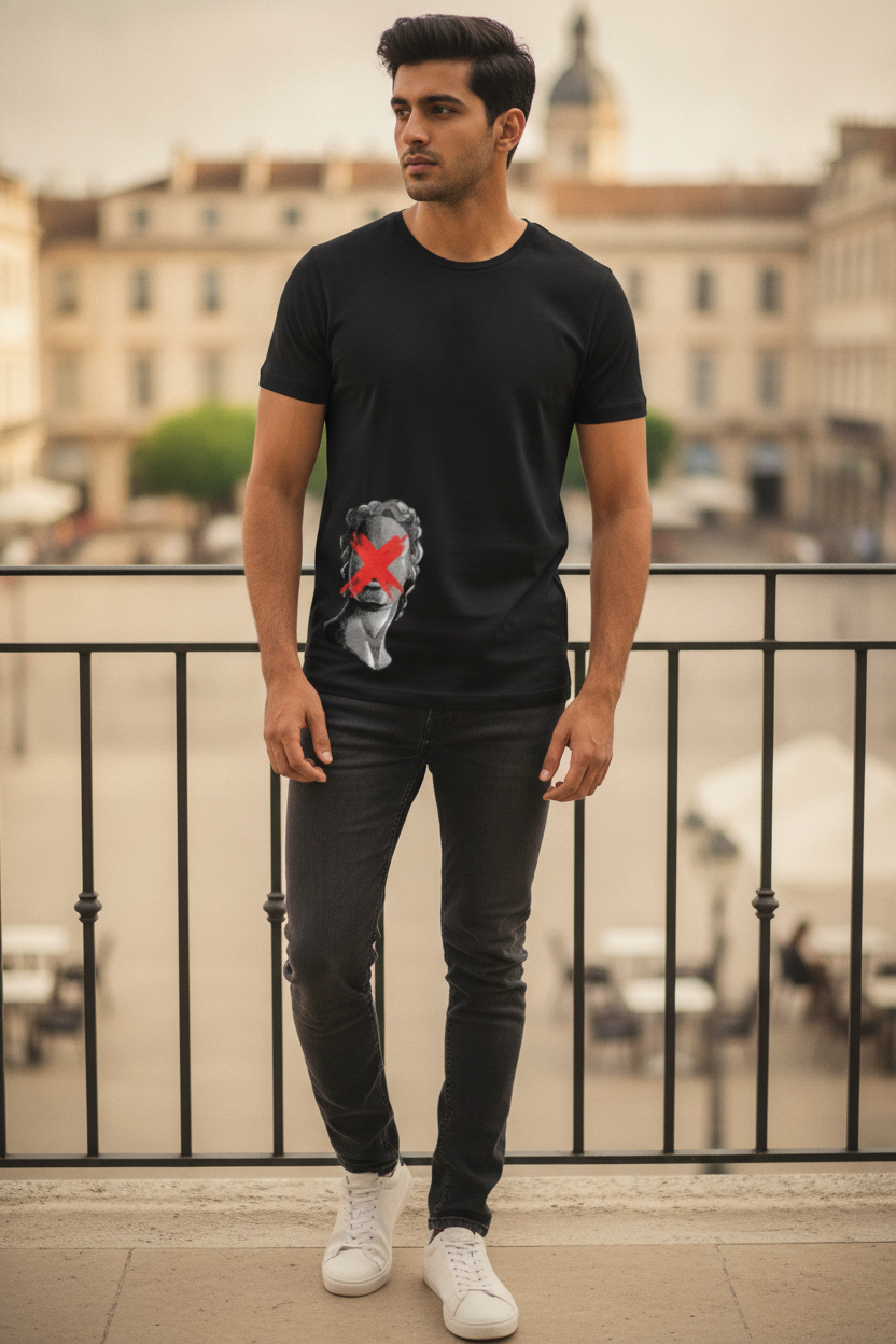 Just Another Head Graphic Printed Black Tshirt