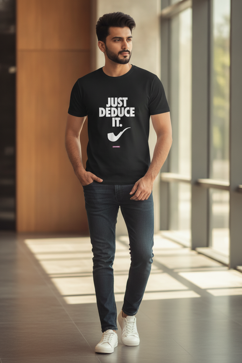 Just Deduce it Graphic T-Shirt Black Color