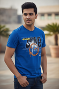 Just Smile Graphic Printed Blue Tshirt