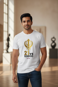 KesariMovie Fan Tee - Limited time Golden print 21 vs 10000 Inspirational TShirt White