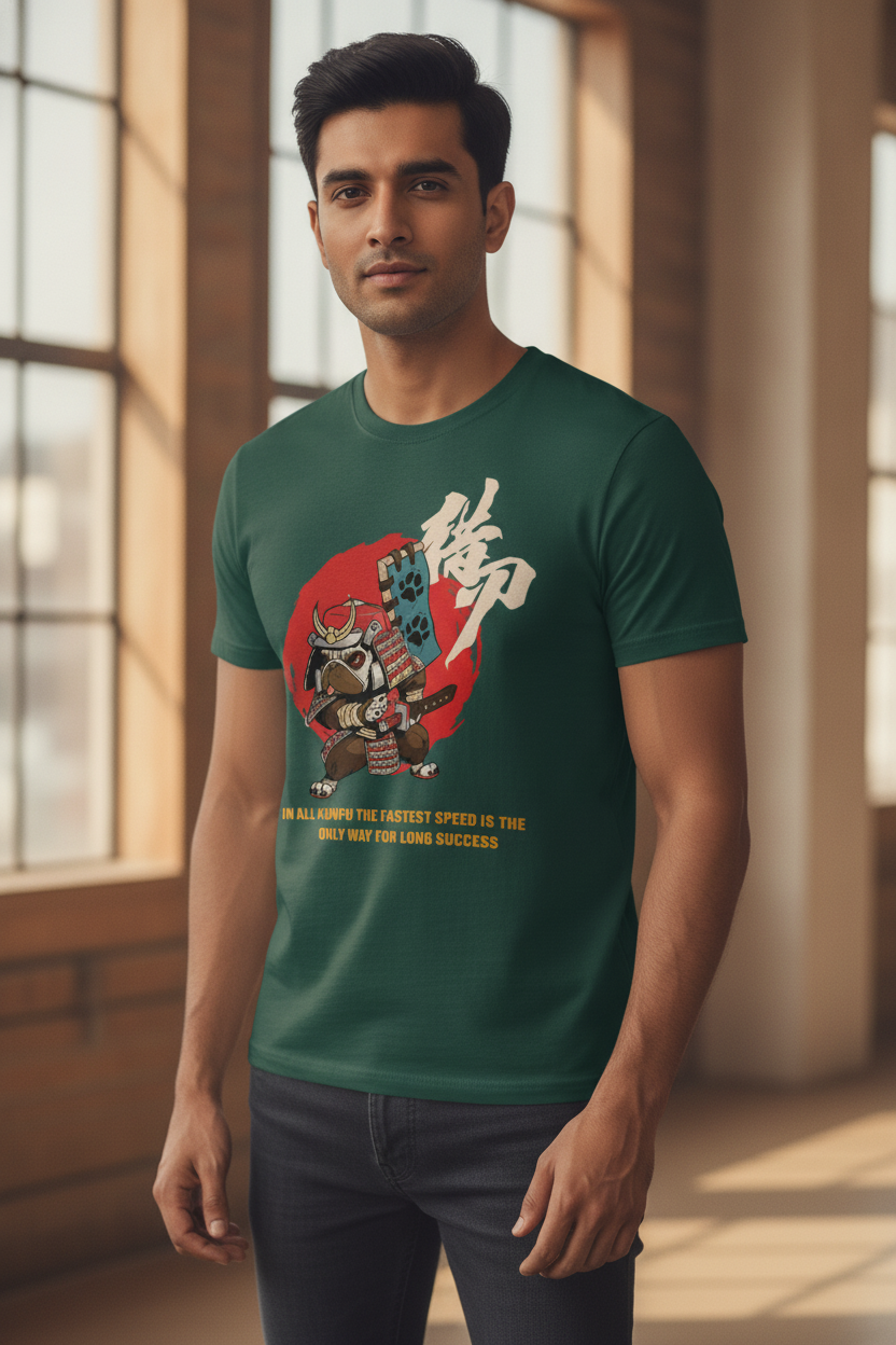 Kunfu Dog Green Tee