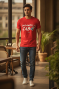 Lagaweli Jab Lipistick - Quirky Graphic T-Shirt Red Color