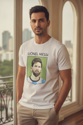 Lionel Messi - Art Fan T-Shirt White Cotton