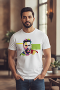 Lionel Messi - Barca and Argentina Fan T-Shirt Casual Block Printed
