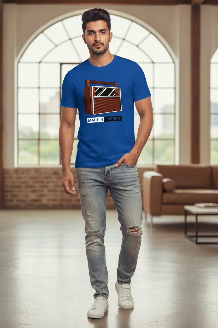 Made In The 90s Graphic Printed Blue Tshirt