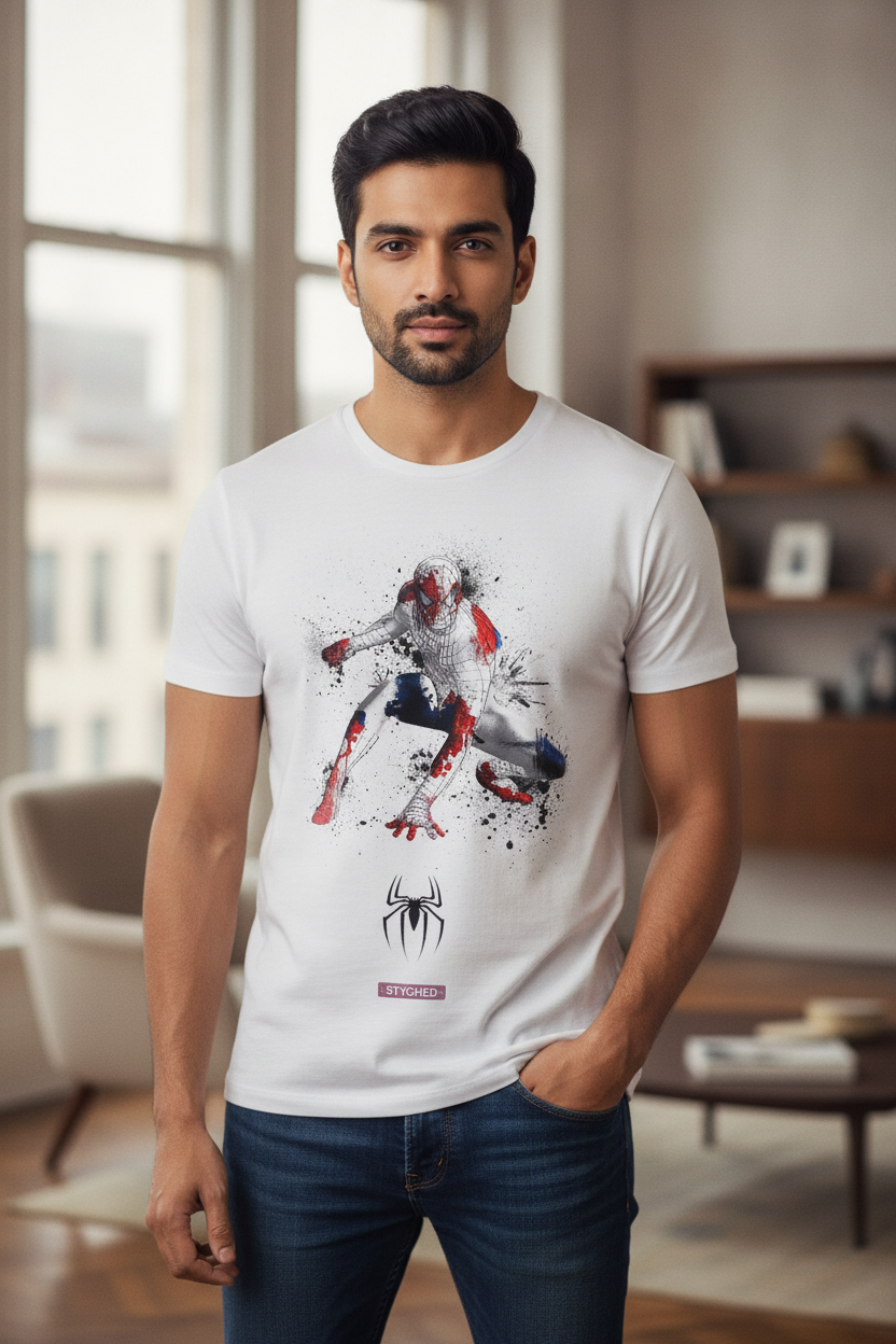 Marvel's Spiderman Color splash graphic T-Shirt
