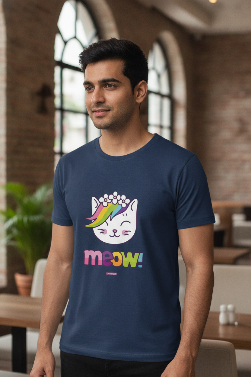 Meow - Quirky Graphic Printed Womens Tee