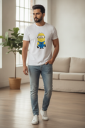 Minion - Minimal White Printed Casual T-Shirt