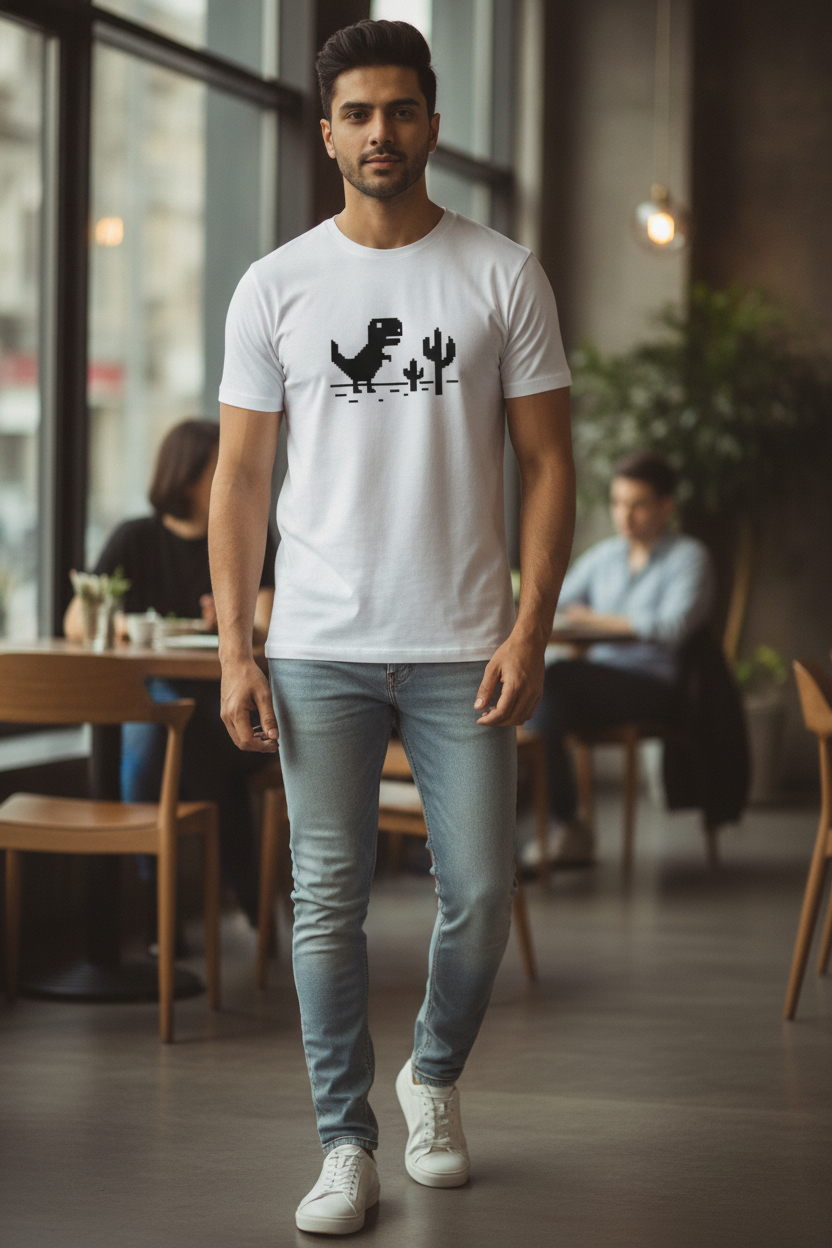 No Connection Graphic Printed White Tshirt
