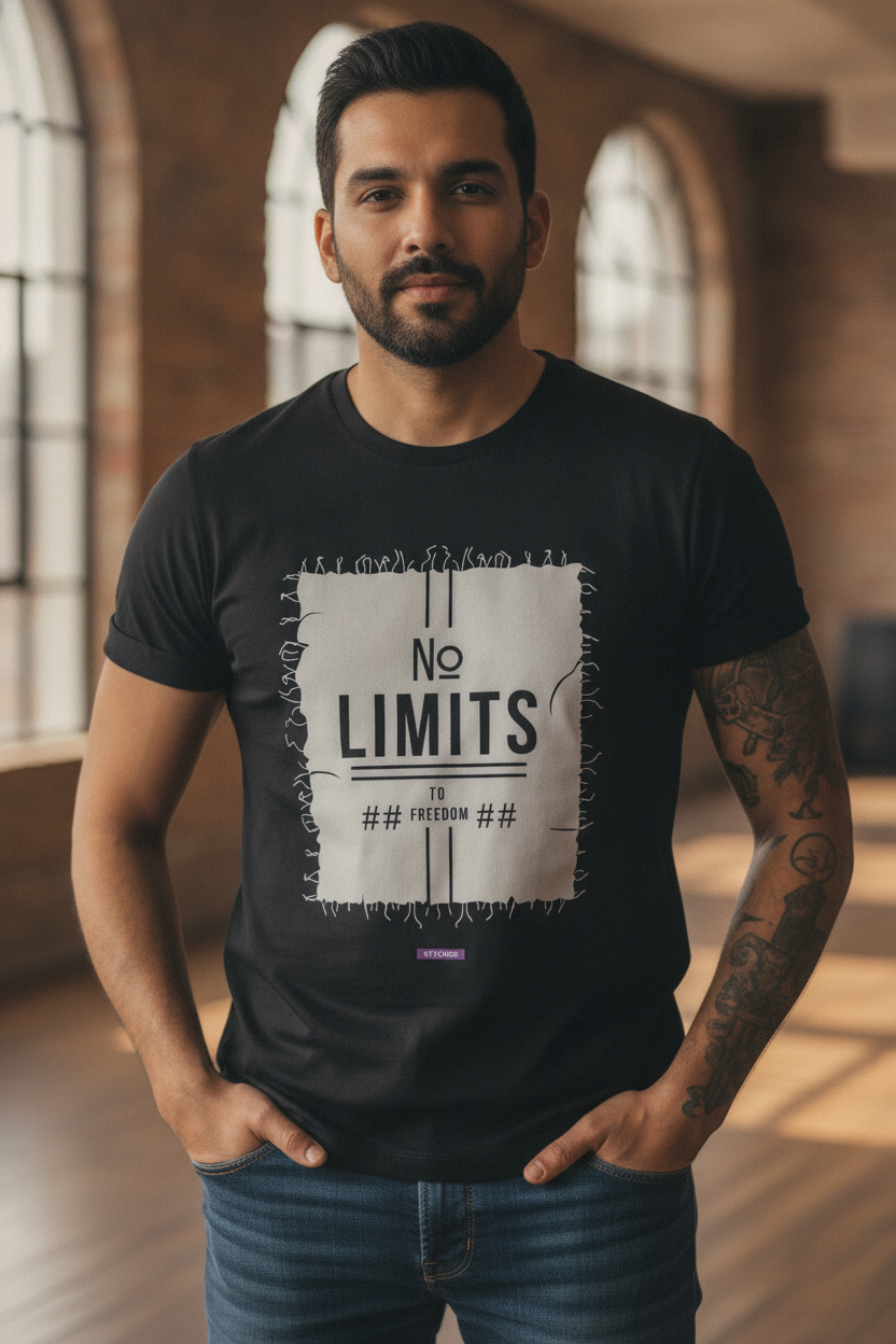 No Limits - Graphic T-Shirt Black Color