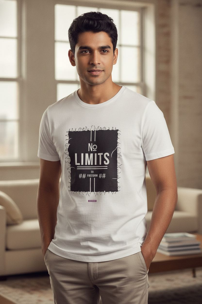 No Limits - Graphic T-Shirt White Color