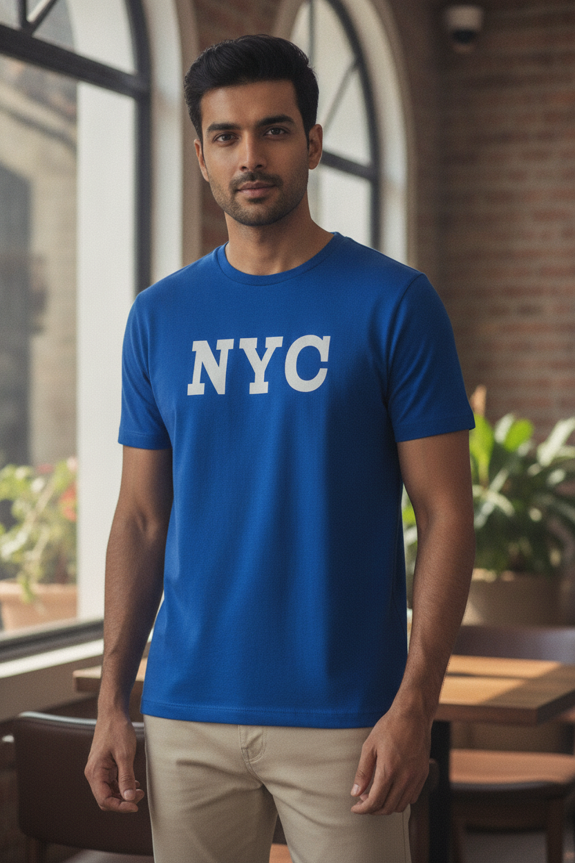 NYC Graphic Printed Blue Tshirt