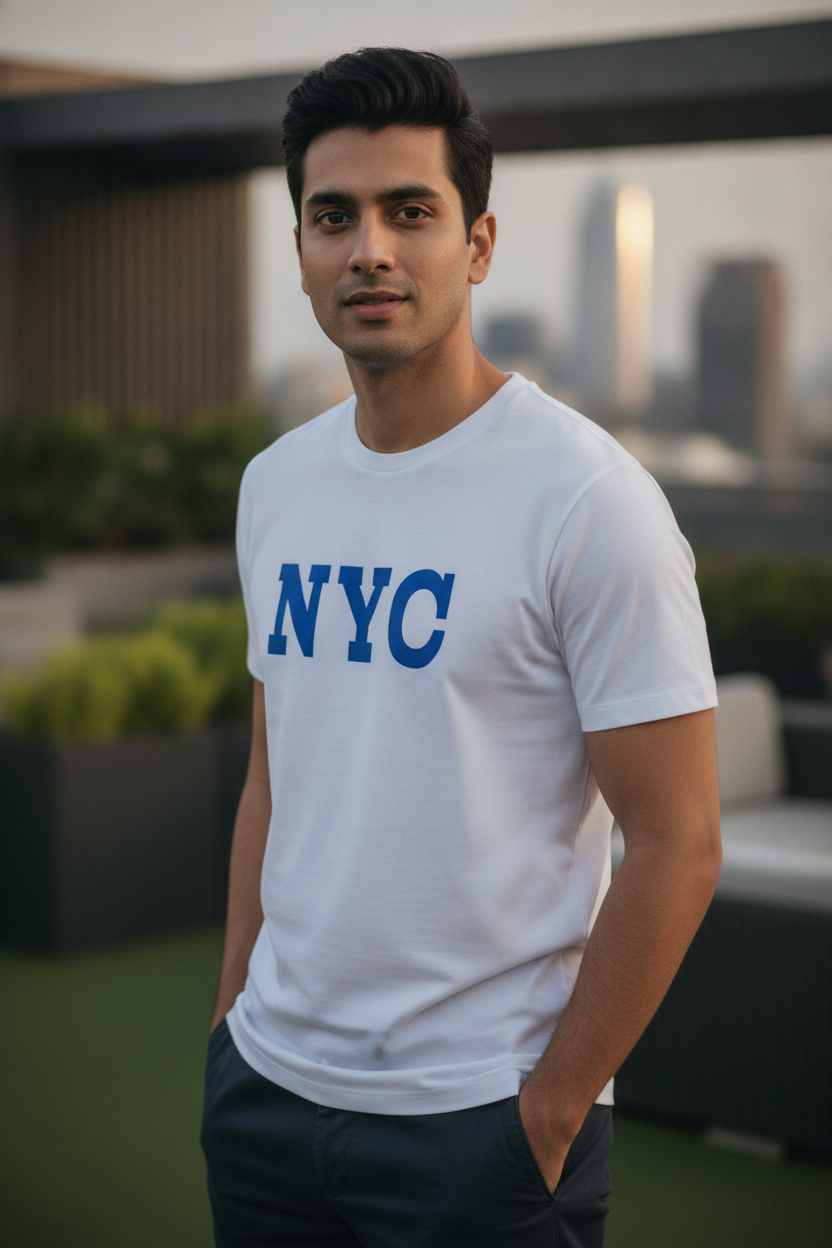 NYC Graphic Printed White Tshirt