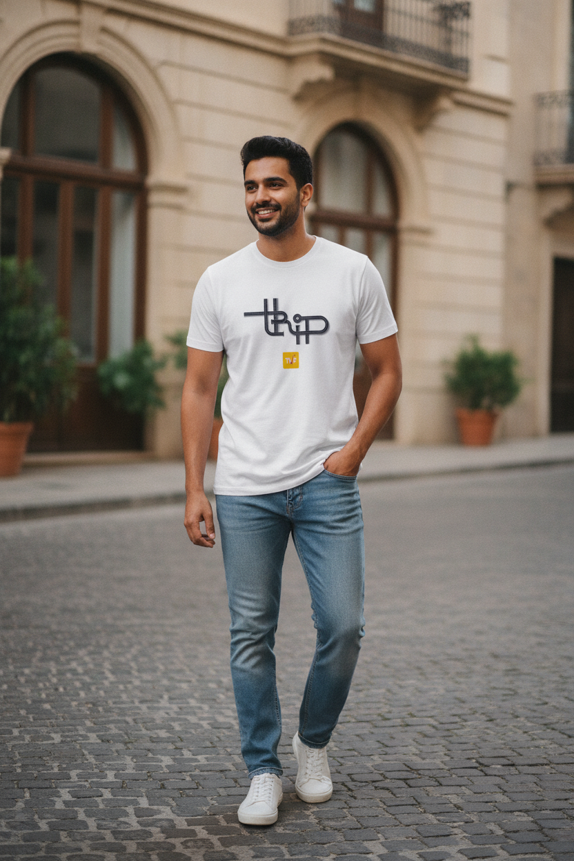 Official TVF The Viral Fever Merchandise - Tripling 2 White TShirt