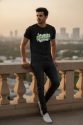 Peace Graphic Printed Black Tshirt