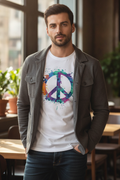 Peace Love Color Splash - White Full Sleeve T-Shirt Cotton