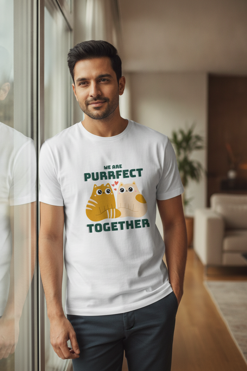 Perfect Together Printed Cute White Tshirt
