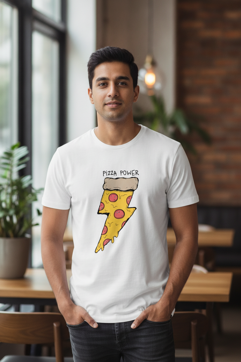 Pizza Power White Tshirt