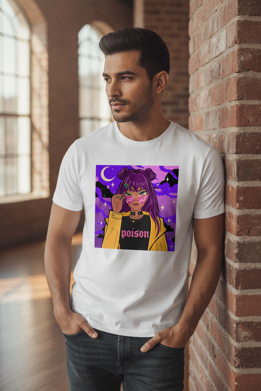 Poison Graphic Printed White Tshirt