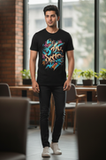 Pop Black Graphic Printed Tshirt