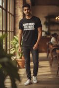 Public Warning Graphic Printed Black Tshirt