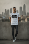 Public Warning Graphic Printed White Tshirt