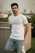 Rainbow Trance Graphic Printed White Tshirt