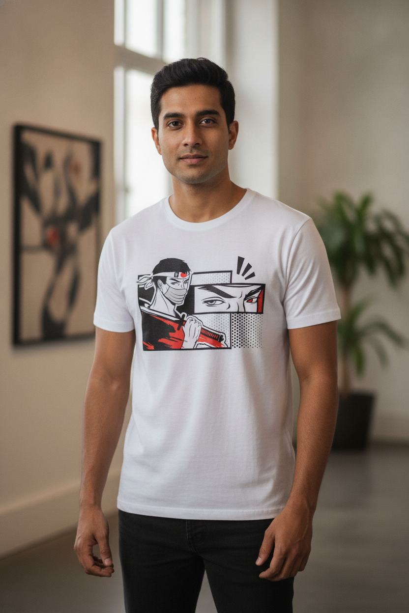 Red Eye Samurai White Tee