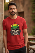 Reggae Skull - Rasta Red Casual Funk tee