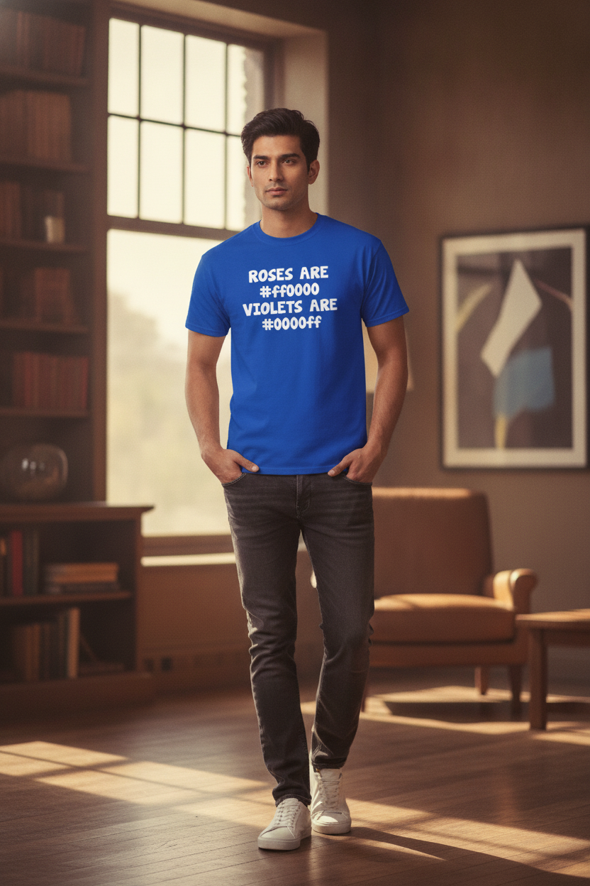 Roses are Red Violets are blue - Coders Developers Nerds casual Tee Blue