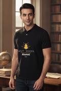 Save Govt. Schools Movement Tee - Styched in India Graphic Polo T-Shirt Black Color