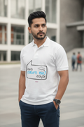 Save Govt. Schools Movement Tee - Styched in India Graphic Polo T-Shirt White Color