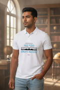 Save Govt. Schools Movement Tee - Styched in India Graphic Polo T-Shirt White Color