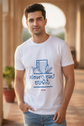 Save Govt. Schools Movement Tee - Styched in India Graphic T-Shirt Blue Color