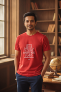 Save Govt. Schools Movement Tee - Styched in India Graphic T-Shirt Red Color