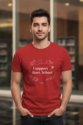 Save Govt. Schools Movement Tee - Styched in India Graphic T-Shirt Red Color